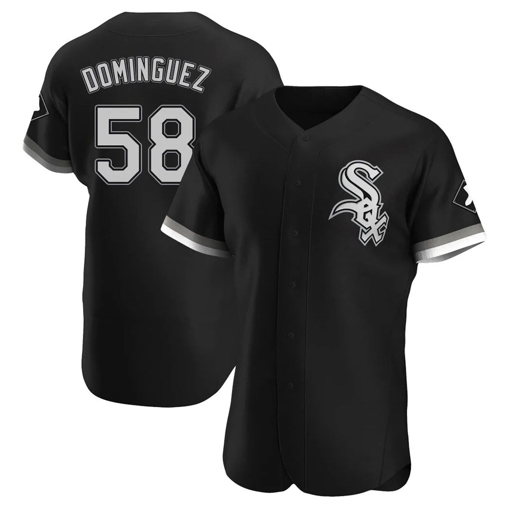 C.White Sox #58 Seranthony Dom¨ªnguez Player Black Limited Elite Home Gdoa Stitched Jerseys
