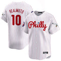 P.Phillies #10 J.T. Realmuto Player White Pinstripe Phillies & Eagles Vapor Premier Limited Gdoa Stitched Jerseys