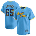 M.Brewers #65 Nestor Cortes Player Light Blue City Connect Home Limited Gdoa Stitched Jerseys