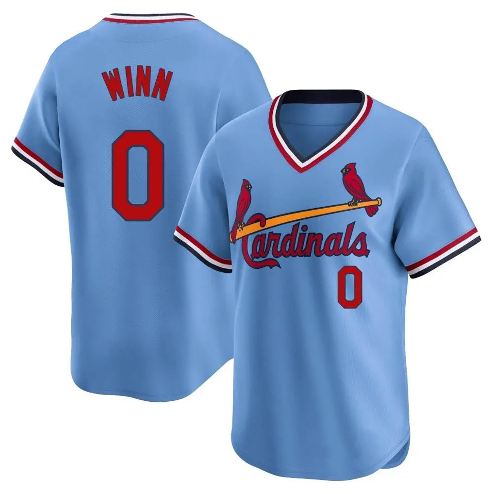 St. Louis Cardinals #0 Masyn Winn Player Light Blue City Connect Home T-shirt Gdoa Stitched Jerseys