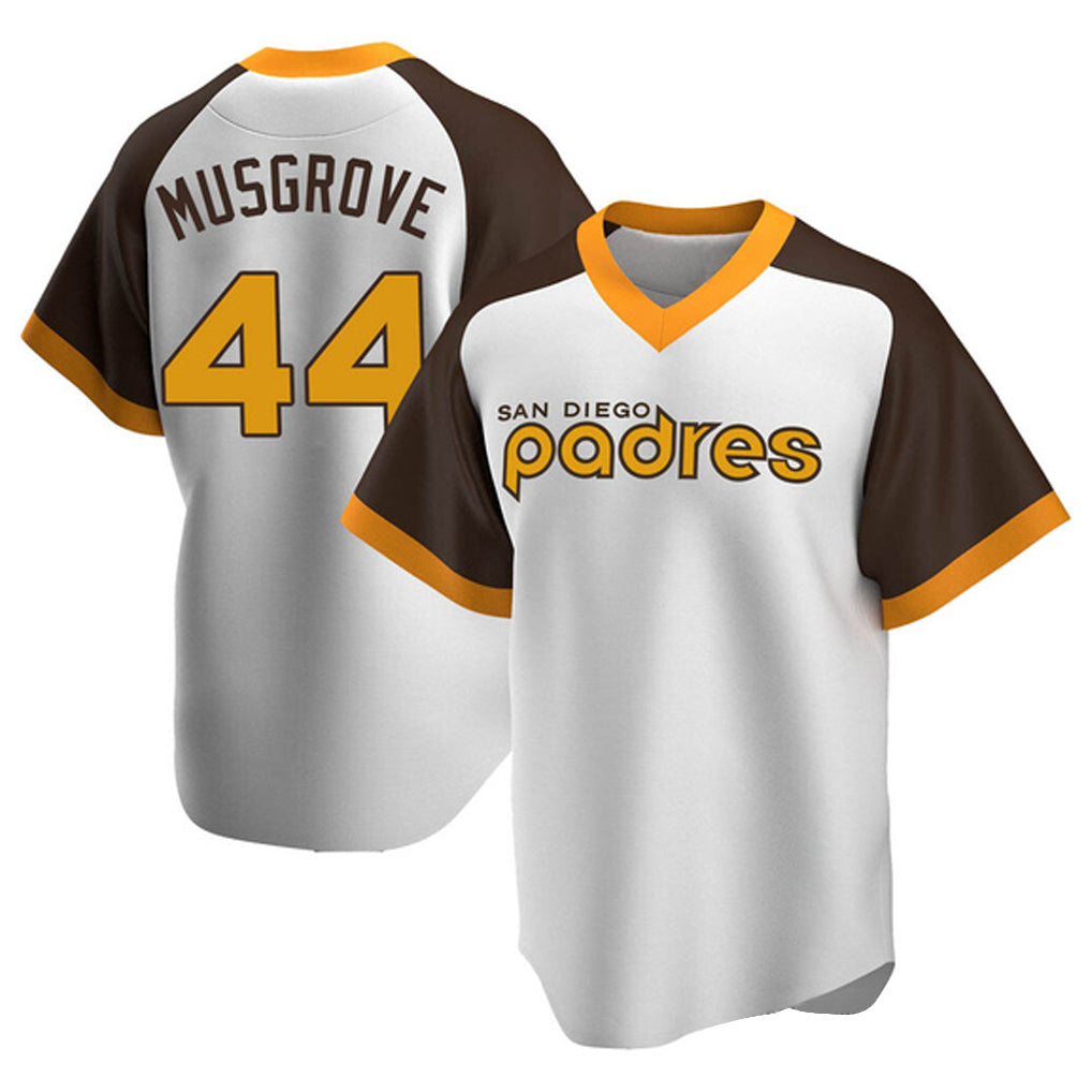S.Diego Padres #44 Joe Musgrove Player White Home Cooperstown Collection Replica Game Gdoa Stitched Jerseys