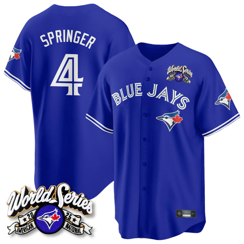 T.Blue Jays #4 George Springer Player Royal 2025 American League All Stitched Jersey