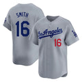 LA.Dodgers #16 Will Smith Player Gray Limited Home Gdoa Stitched Jerseys
