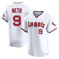 LA.Angels #9 Zach Neto Player White T-shirt Home Limited Gdoa Stitched Jerseys