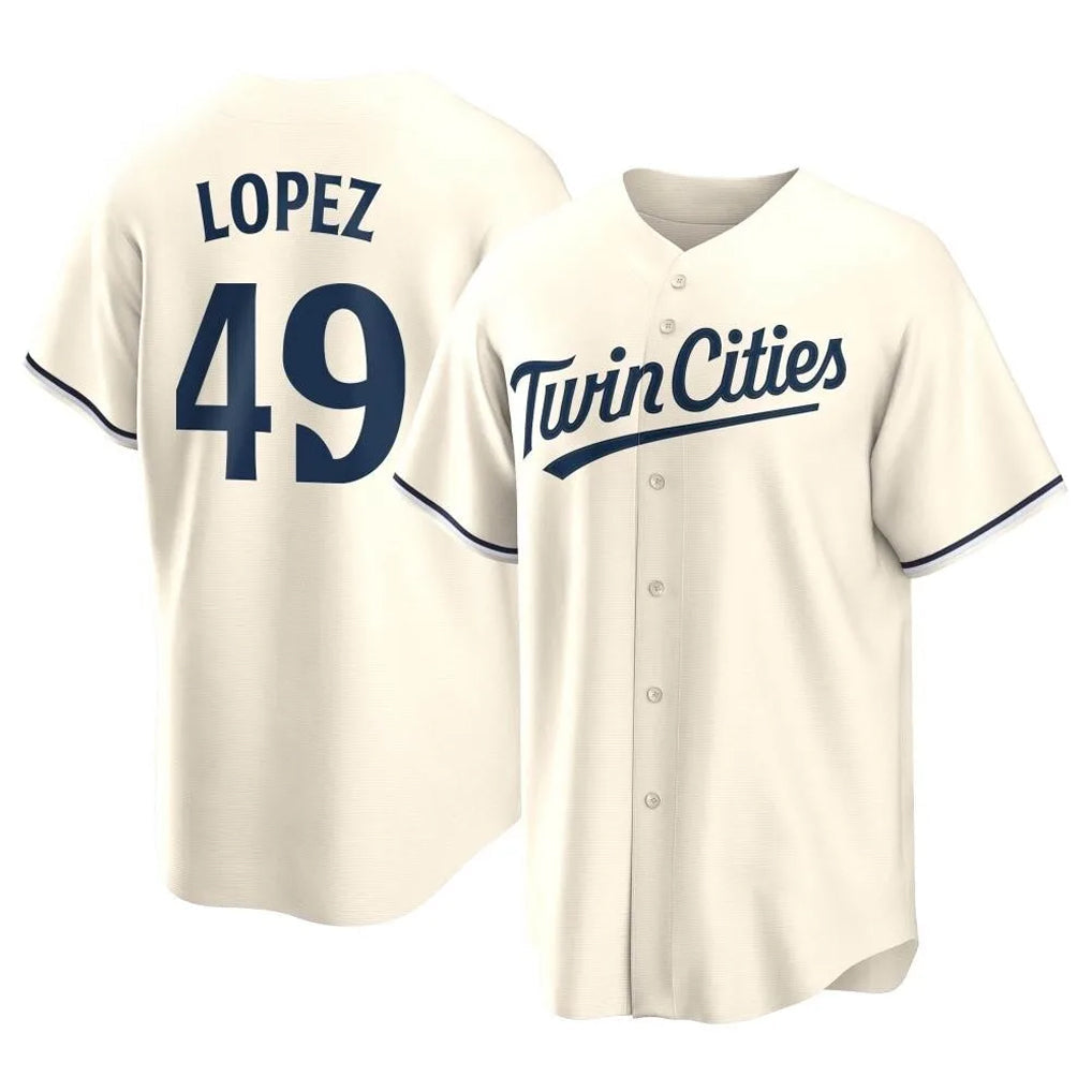 M.Twins #49 Pablo Lopez Player Cream Game Limited Home Gdoa Stitched Jerseys
