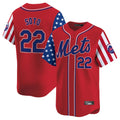 NY.Mets #22 Juan Soto Player Red 2025 Independence Day Vapor Premier Limited  Stitched Jerseys