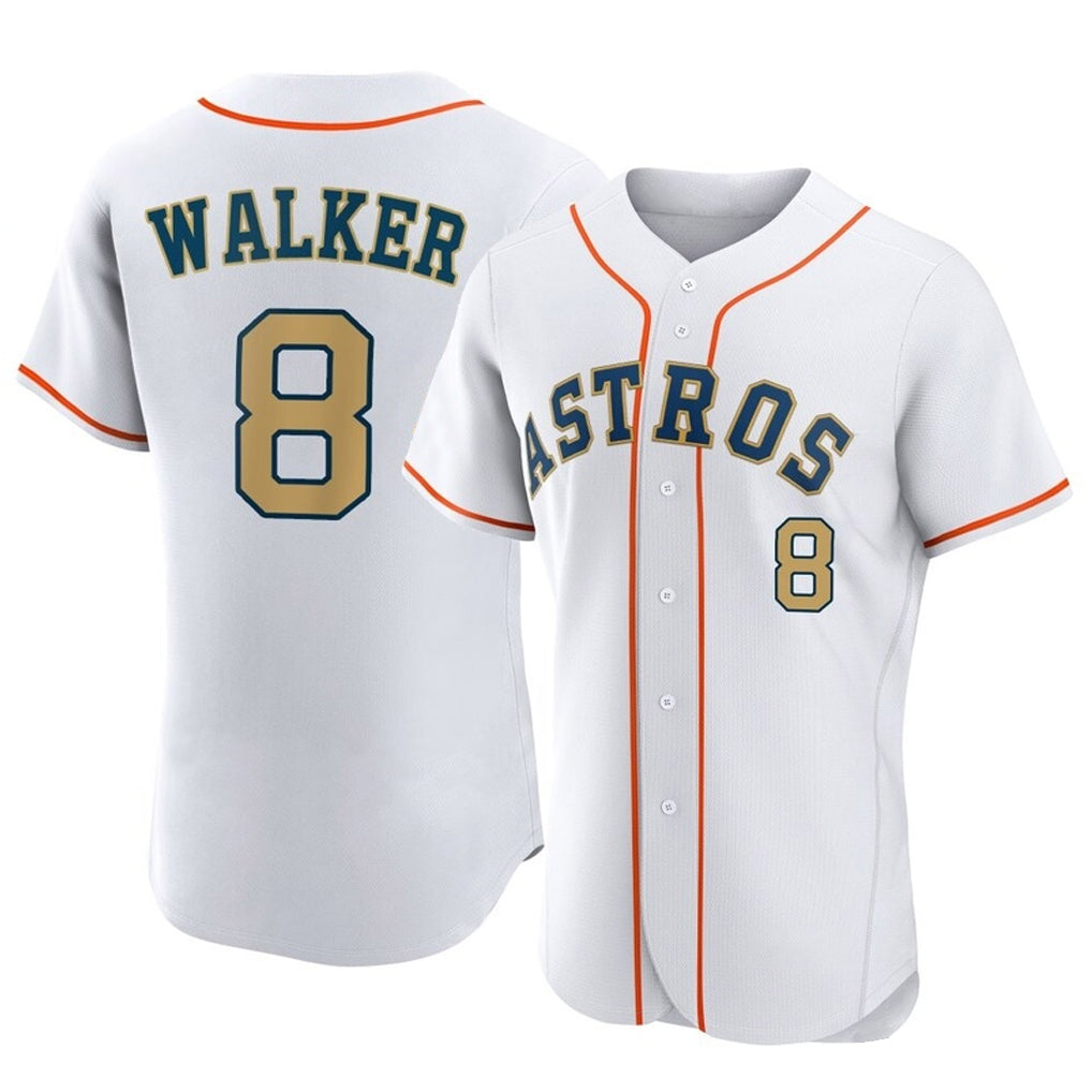 H.Astros #8 Christian Walker Player Gold Collection Limited Elite Home Gdoa Stitched Jerseys