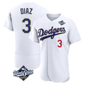 LA.Dodgers #3 Edwin D¨ªaz Player Gold White World Series 2026 Collection Stadium Limited Elite Gdoa Stitched Jerseys