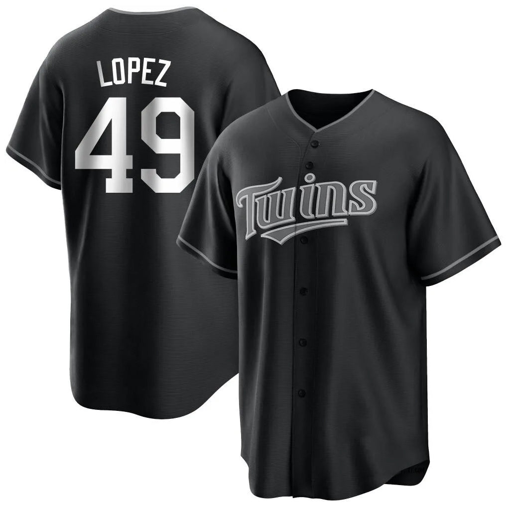 M.Twins #49 Pablo Lopez Player Black Home Game Gdoa Stitched Jerseys