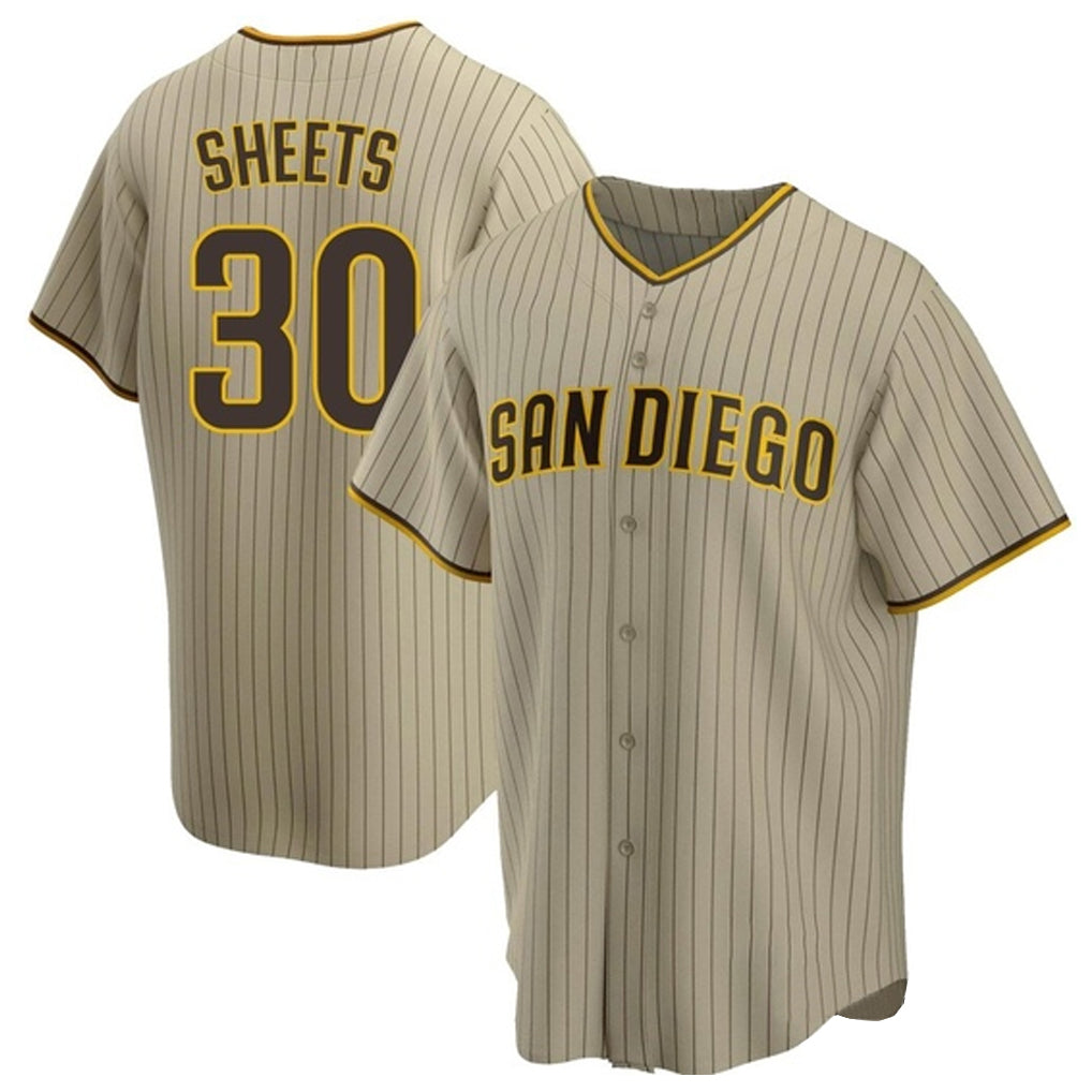 S.Diego Padres #30 Gavin Sheets Player Khaki Home Game Stitched Jerseys