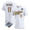 LA.Dodgers #11 Roki Sasaki Player Gold World Series Limited Elite Home Gdoa Stitched Jerseys