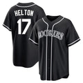 C.Rockies #17 Todd Helton Player Black Fashion Out Home Game Gdoa Stitched Jerseys