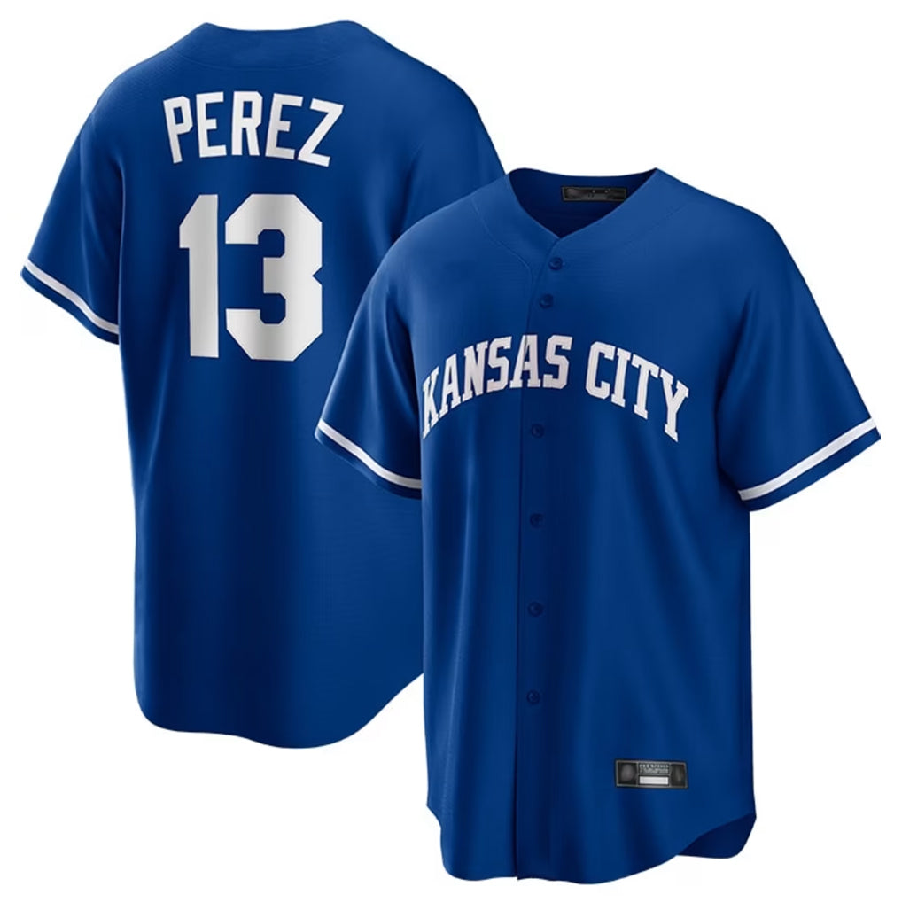 KC.Royals #13 Salvador Perez Player Royal Game Home Gdoa Stitched Jerseys