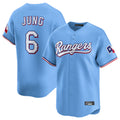 T.Rangers #6 Josh Jung Player Light Blue Limited Home Gdoa Stitched Jerseys