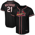 St. Louis Cardinals #21 Lars Nootbaar Player Black Carbon Fashio Game Stitched Jerseys