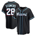 M.Marlins #28 Kyle Stowers Player Black Fashion Out Home Game Gdoa Stitched Jerseys