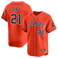 H.Astros #21 Yainer Diaz Player Orange Home Limited Gdoa Stitched Jerseys