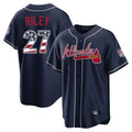 A.Braves #27 Austin Riley Player Navy USA 250 Fourth Of July Limited Home Game Gdoa250Ys Stitched Jerseys