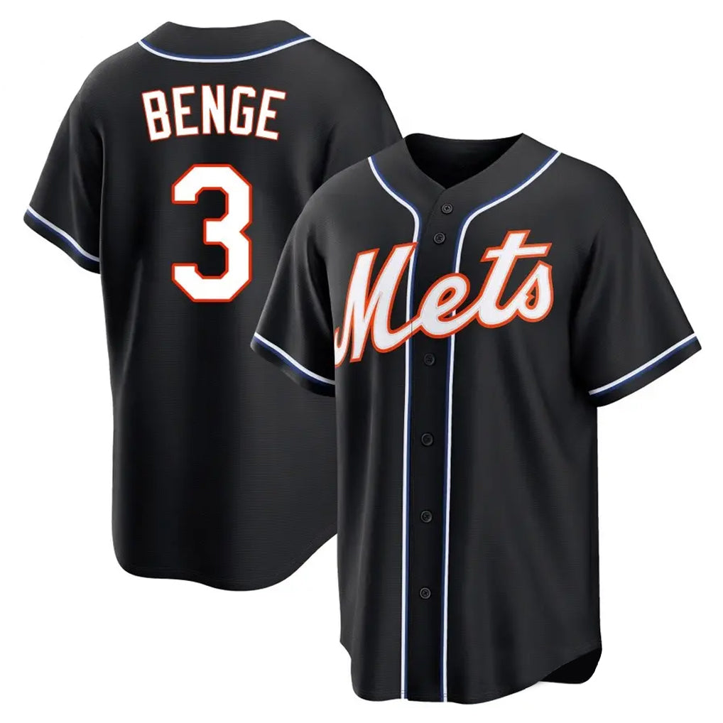 NY.Mets #3 Carson Benge Player Black Fashion Out Game Stitched Jerseys