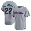 M.Marlins #22 Sandy Alcantara Player Gray  Home Limited Gdoa Stitched Jerseys