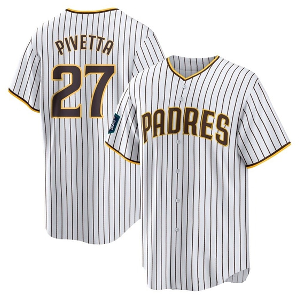 S.Diego Padres #27 Nick Pivetta Player White Home Game Gdoa Stitched Jerseys