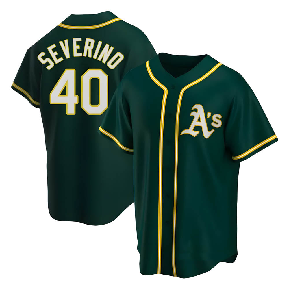 Athletics #40 Luis Severino player Green Replica Alternate Stitched Jersey