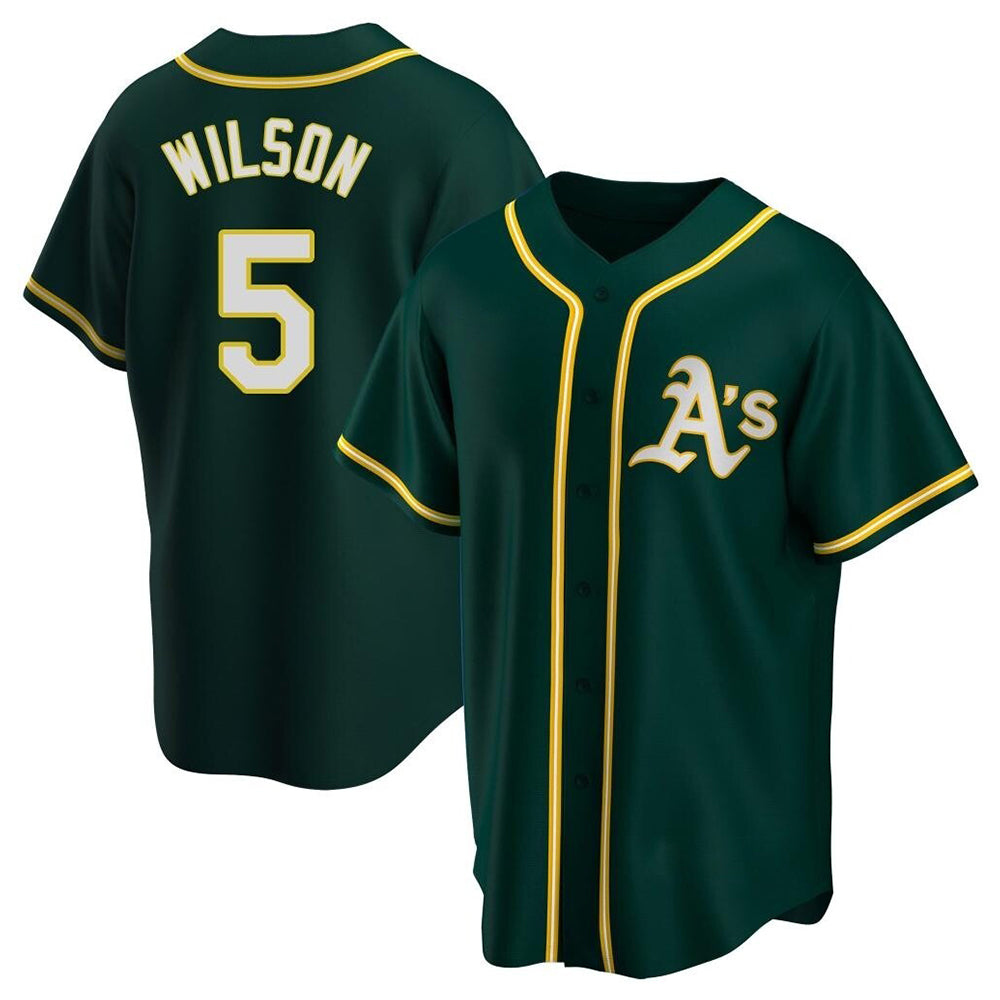 Athletics #5 Jacob Wilson Green Replica Alternate Stitched Jersey