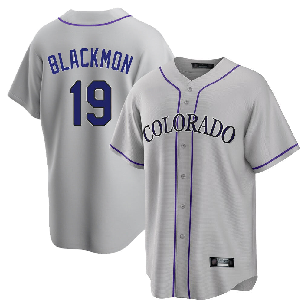 C.Rockies #19 Charlie Blackmon Player Gray Game Home Gdoa Stitched Jerseys