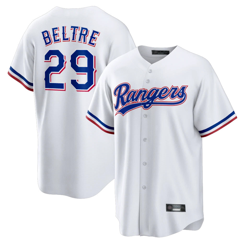 T.Rangers #29 Adrian Beltre Player White Home Game Stitched Jerseys