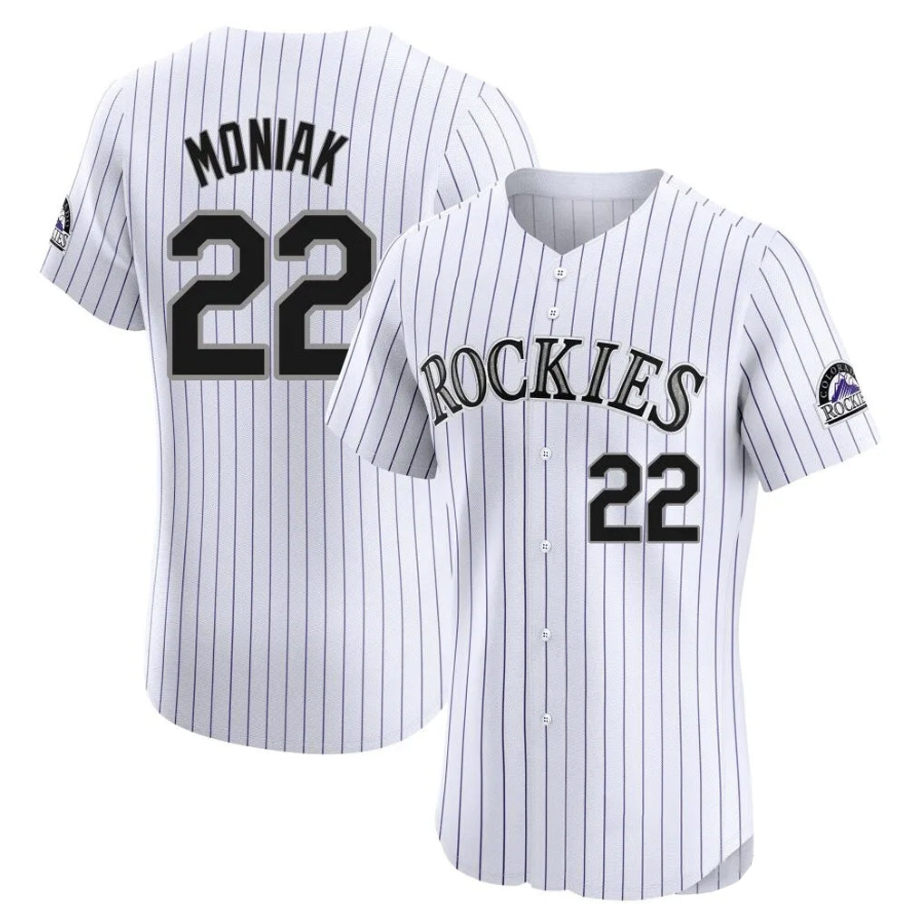 C.Rockies #22 Mickey Moniak Player White Limited Elite Home Gdoa Stitched Jerseys