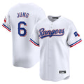T.Rangers #6 Josh Jung Player White&Blue Home Limited Gdoa Stitched Jerseys