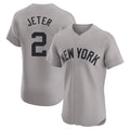 NY.Yankees #2 Derek Jeter Player Gray Limited Elite Home Stitched Jerseys