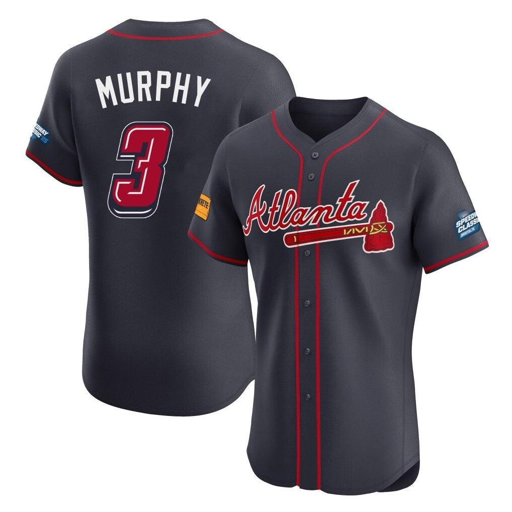 A.Braves #3 Dale Murphy Player Navy 2025 Speedway Classic Limited Elite Home Game Gdoa Stitched Jerseys