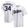 LA.Dodgers #34 Fernando Valenzuela Player Gold White 2026 Collection Stadium Game Gdoa Stitched Jerseys