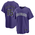 C.Rockies #15 Hunter Goodman Player Purple Game Home Gdoa Stitched Jerseys