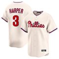 P.Phillies #3 Bryce Harper Player Cream Home Limited Stitched Jerseys