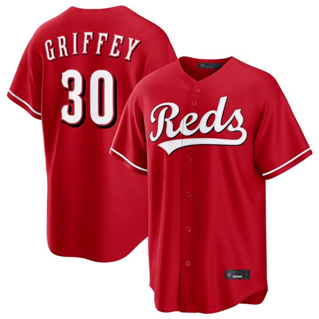 C.Reds #30 Ken Griffey Player Red Home Game Gdoa Stitched Jerseys