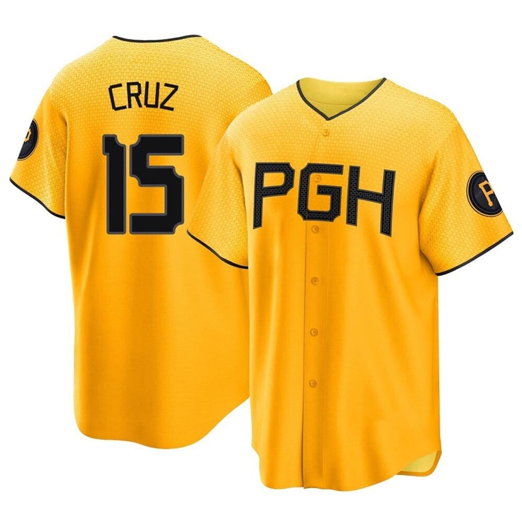 P.Pirates #15 Oneil Cruz Player Gold City Connect Home Game Gdoa Stitched Jerseys