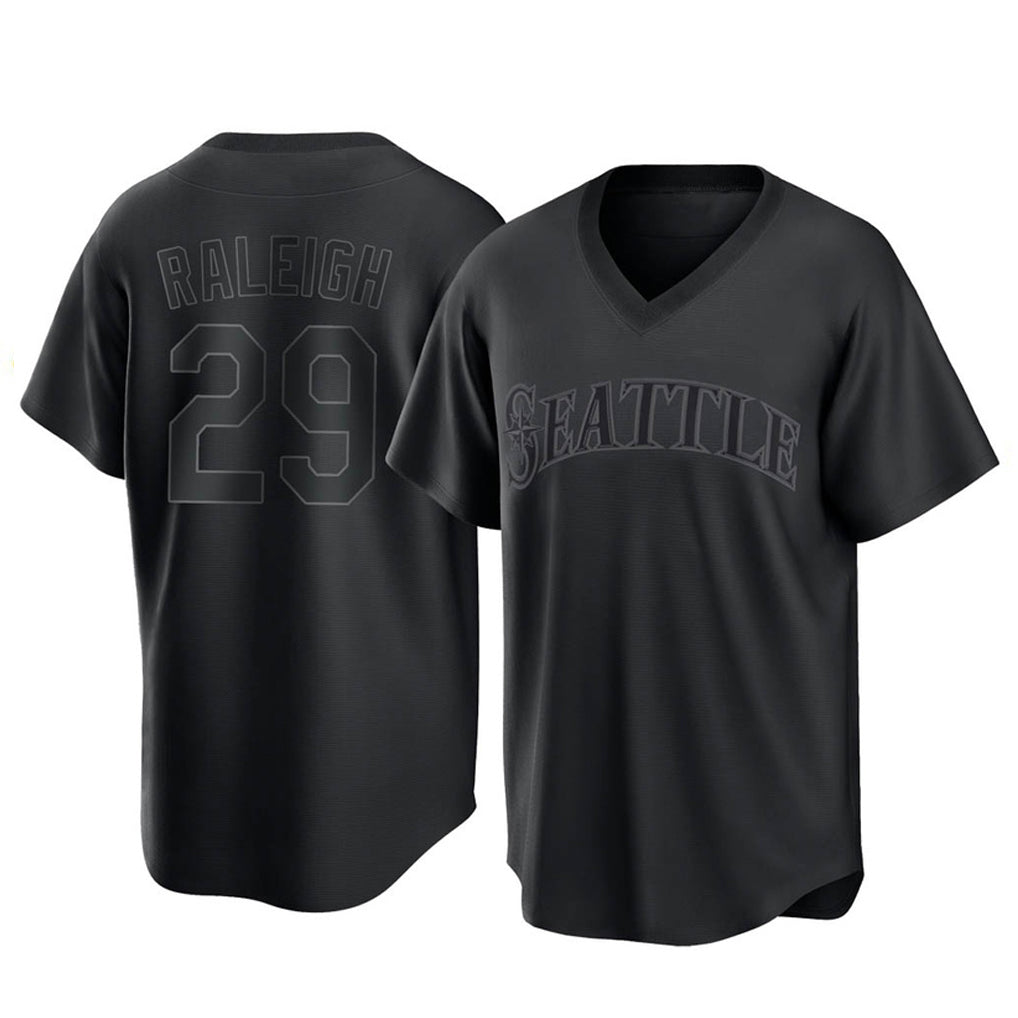S.Mariners #29 Cal Raleigh Player Black Replica Fashion T-shirt Stitched Jerseys