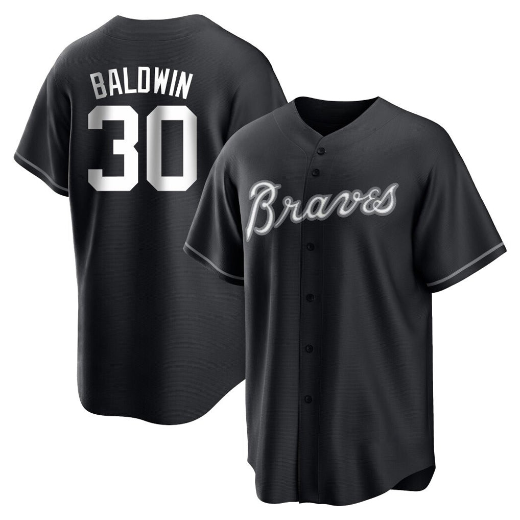 A.Braves #30 Drake Baldwin Player Black Home Game Gdoa Stitched Jerseys