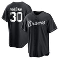 A.Braves #30 Drake Baldwin Player Black Home Game Gdoa Stitched Jerseys
