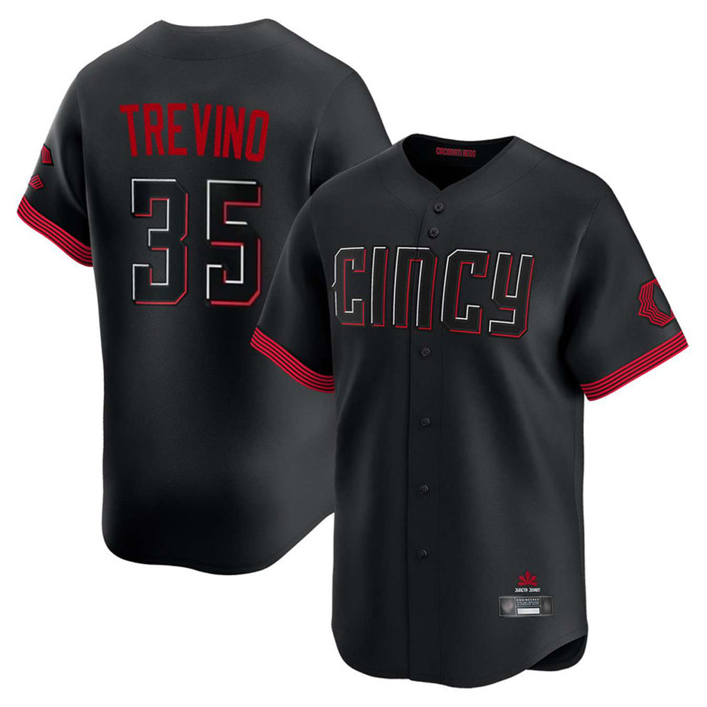 C.Reds #35 Jose Trevino Player Black City Connect Home Limited Gdoa Stitched Jerseys