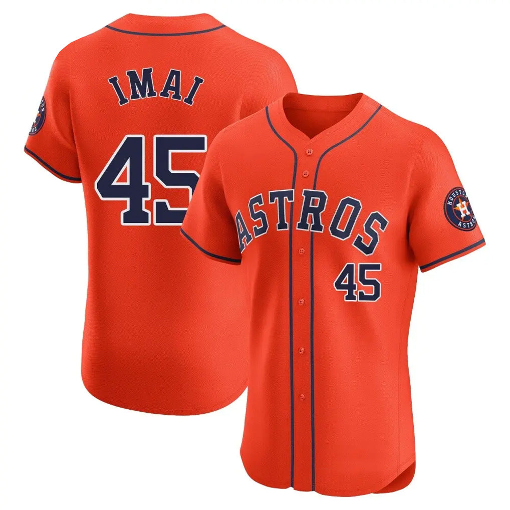 H.Astros #45 Tatsuya Imai Player Orange Home Limited Elite Gdoa Stitched Jerseys