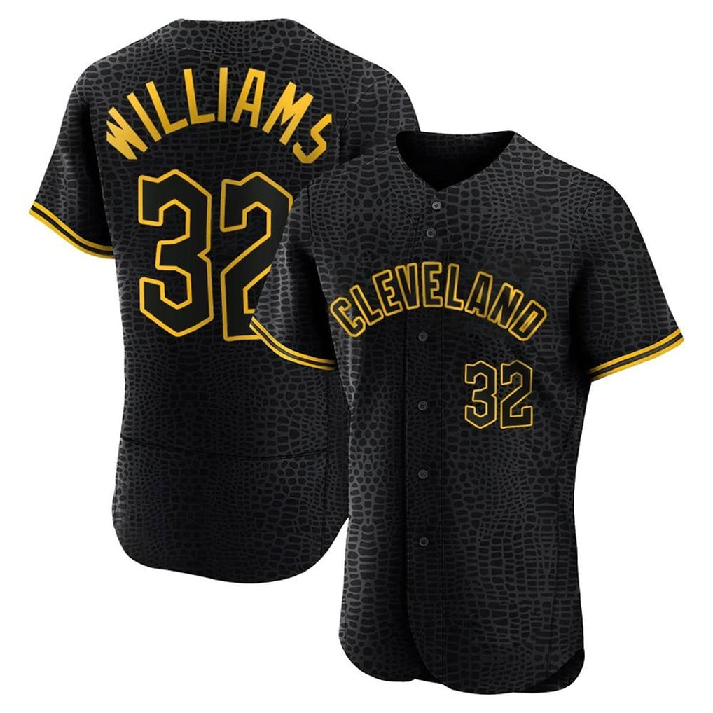 C.Guardians #32 Gavin Williams Player Black Snake Skin City Limited Elite Home Gdoa Stitched Jerseys