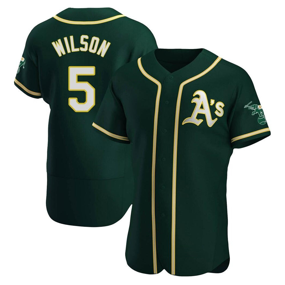 Athletics #5 Jacob Wilson Green Authentic Alternate Stitched Jersey