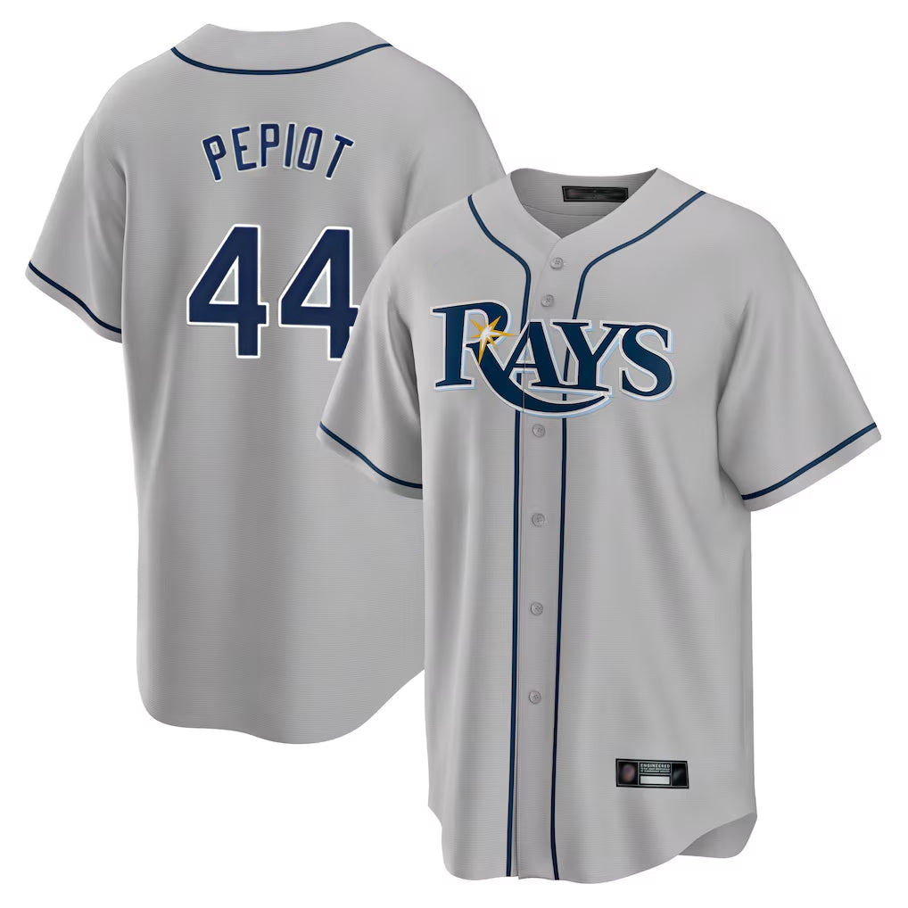 T.Bay Rays #44 Ryan Pepiot Player Gray Home Limited Stitched Jerseys