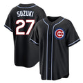 C.Cubs #27 Seiya Suzuki Player Black Fashion Out Game Gdoa Stitched Jerseys