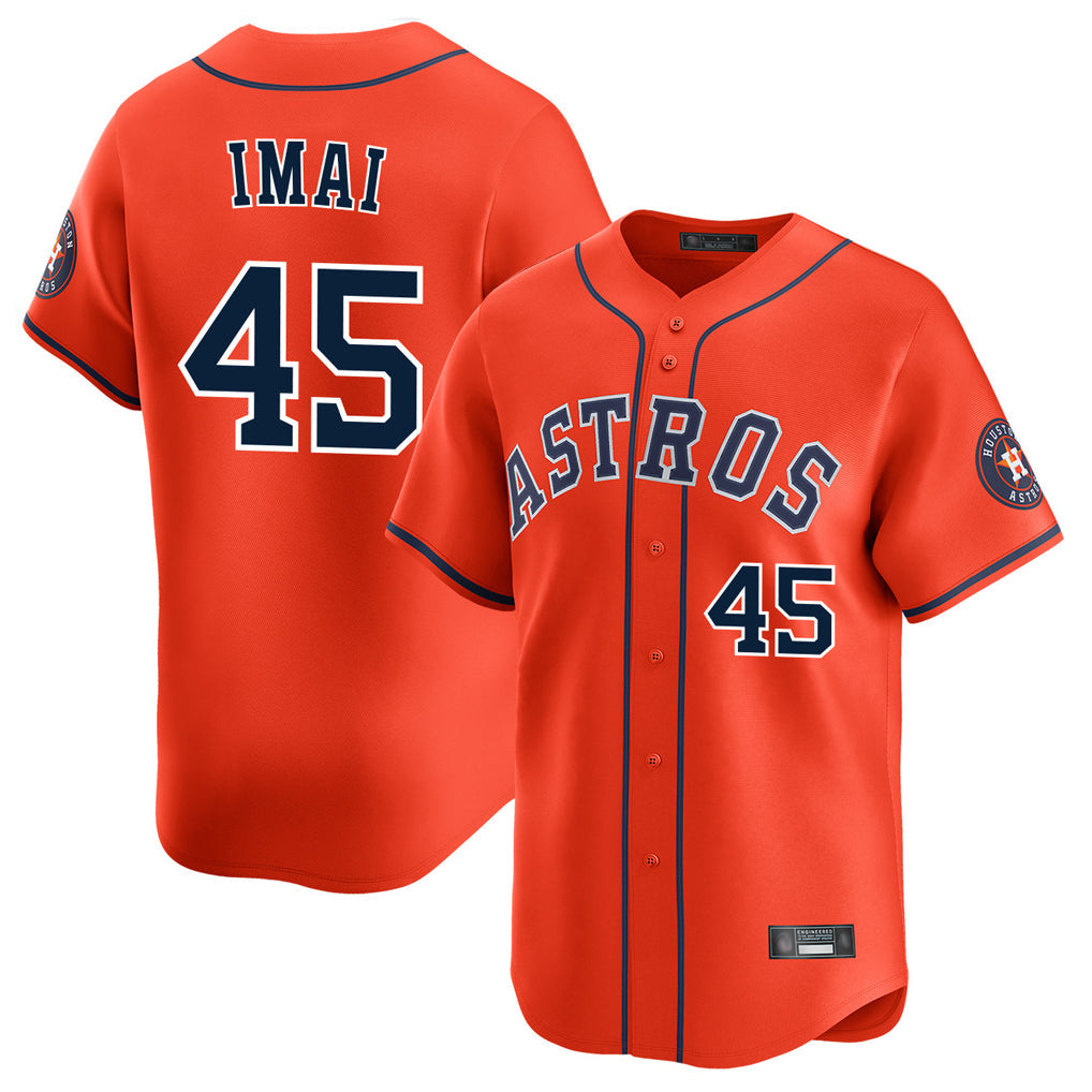 H.Astros #45 Tatsuya Imai Player Orange Home Limited Gdoa Stitched Jerseys