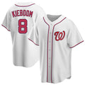 W.Nationals #8 Carter Kieboom Player White Home Replica Game Stitched Jerseys
