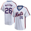 NY.Mets #26 Nolan McLean Player White Cooperstown Collection T-shirt Game Gdoa Stitched Jerseys